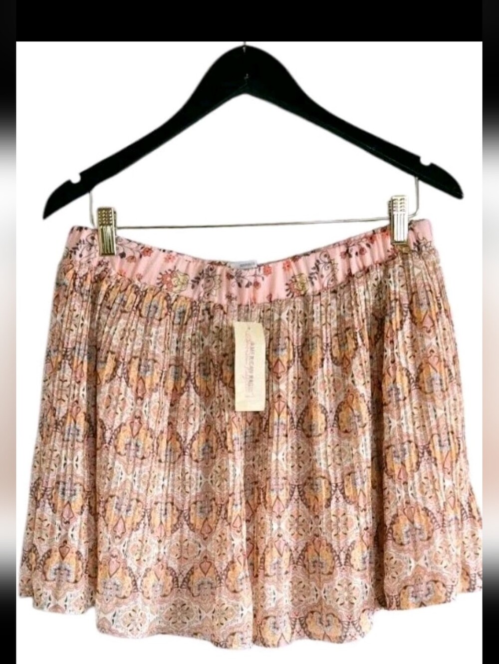 American Rag Mini Skirt Floral Mix Print Lined Elastic Waist Size Large NWT - Picture 2 of 9